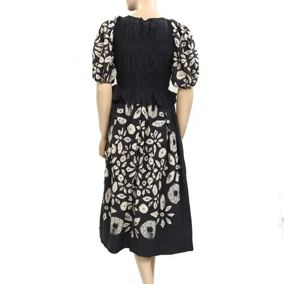 Sea New York Thea Midi Dress Smocked Tie Dye Printed Puff Sleeve XXS-00 280231 - Picture 11 of 13